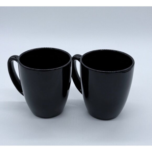 Corelleo Set Of 2 Stoneware Black Mugs - Picture 3 of 9